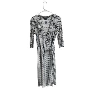 Bisou Bisou Monochrome Patterned Long Sleeve Dress